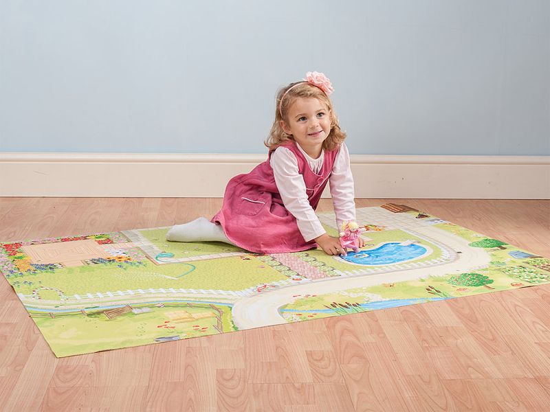 Melody Jane Puppenhaus Teppich – Gestreifter Läufer, Selbstklebend, Maßstab 1:12