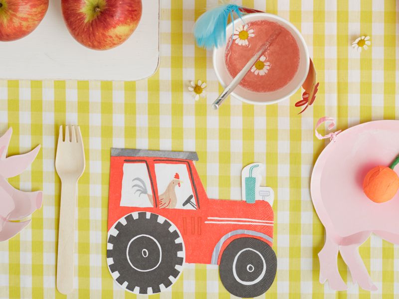 Meri Meri Erdbeer-Servietten – 16 Stück, 3-lagig, Aus Papier, Für Picknicks & Partys, Sommerliches Design