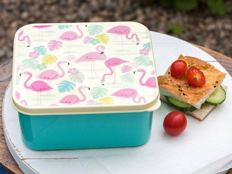 Rex London Lunchbox Mit Tablett – 2 Fächer, Schmetterlings-Garten Design, 17x13x7,5 Cm