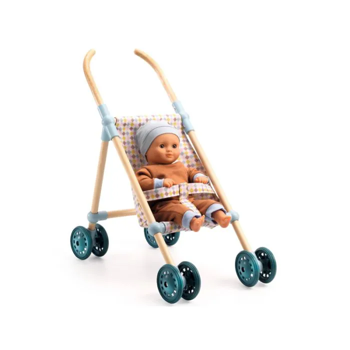 Djeco PUPPE POMEA Puppenwagen Buggy Little Cubes