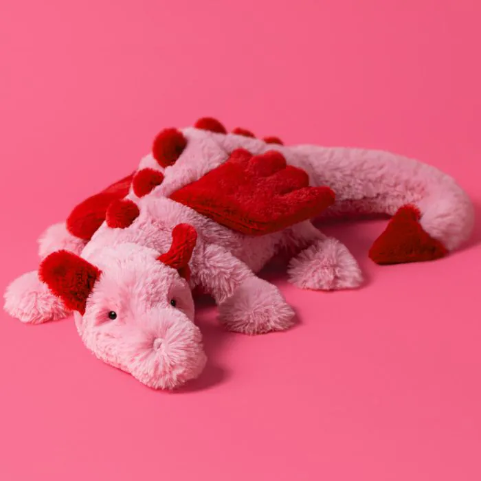 Jellycat PLUSH TOY Heart Dragon pink/red
