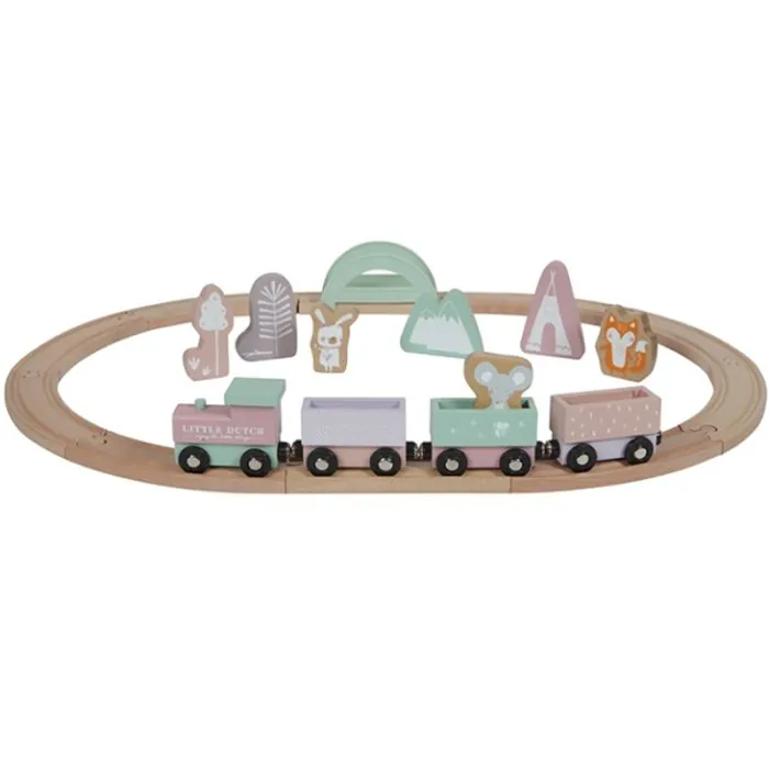 Little Dutch Wooden Railway Train PINK