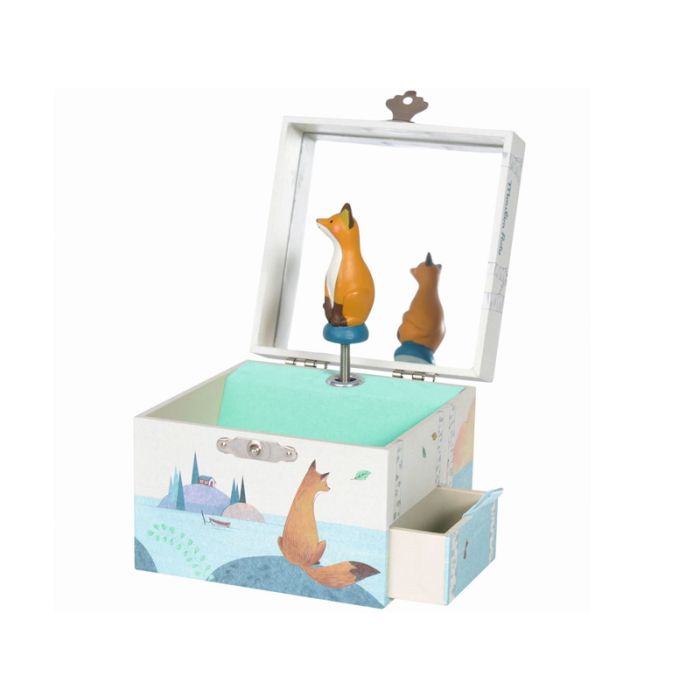 Jouet Ancien - Moulin Boîte à Musique Fuchs - Allemagne - Tôle - 11 Cm