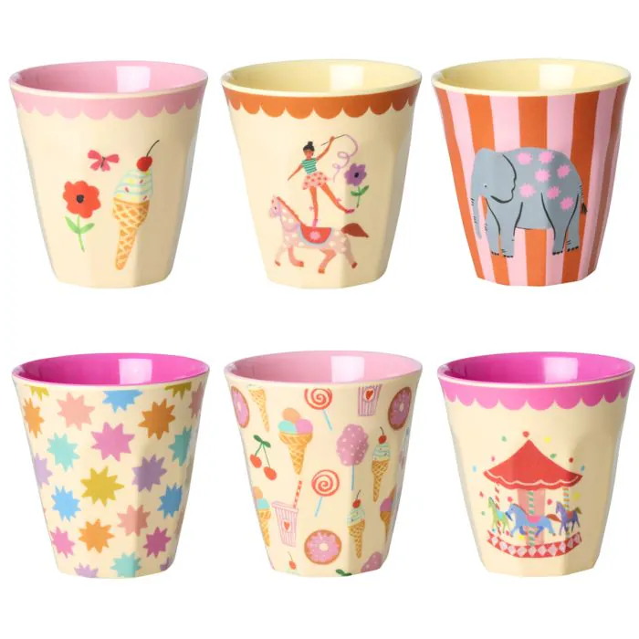 Rice Melamine Kids Cup Nathalie Lété Small - 6 Pack