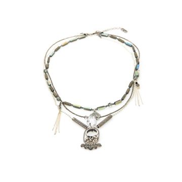 FIVA Halskette (Murano, Silberkette, versilberte Elemente)