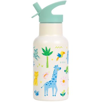 A Little Lovely Company Stainless Steel WATER BOTTLE Jungle Animals (350 ml)