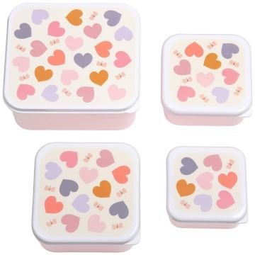 A Little Lovely Company 4 LUNCHBOXES Hearts