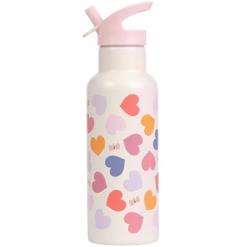 A Little Lovely Company Stainless Steel WATER BOTTLE Hearts (500 ml)