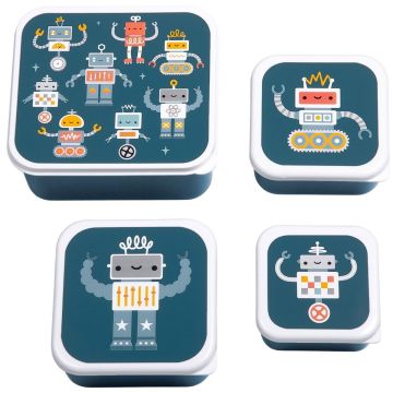 A Little Lovely Company 4 LUNCHBOXES Robots