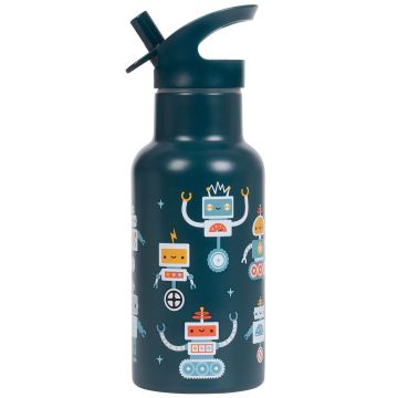 A Little Lovely Company Stainless Steel WATER BOTTLE Robots (350 ml)