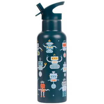 A Little Lovely Company Stainless Steel WATER BOTTLE Robots (500 ml)