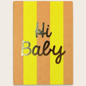 Ava & Yves Postkarte HI BABY Streifen lachs/gelb