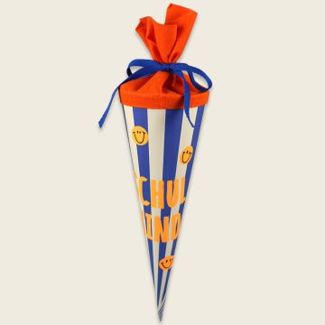 Ava & Yves School Cone STRIPES blue/neon orange