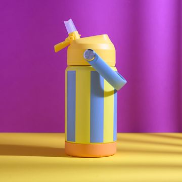 Ava & Yves Drinking Bottle 350ml STRIPES yellow/light blue
