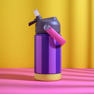 Ava & Yves Large DRINKING BOTTLE Stripes purple/red (1L)