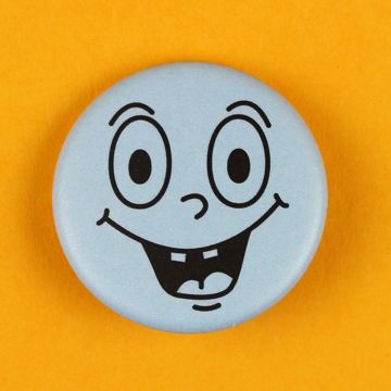 Ava & Yves BUTTON Gesicht Hellblau
