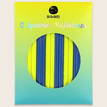 Ava & Yves 12 Fahrrad REFLEKTOREN neongelb/blau (8cm)