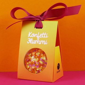 Ava & Yves BOUNCY BALL with Confetti "Konfetti" Yellow (5cm)