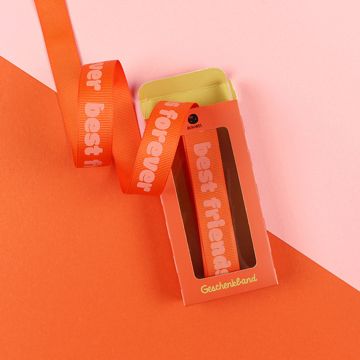 Ava & Yves GIFT RIBBON Best Friends Forever orange/rose (5m)