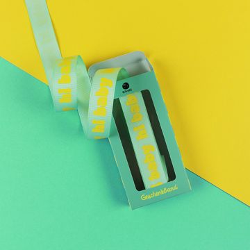 Ava & Yves GIFT RIBBON Hi Baby mint/yellow (5m)