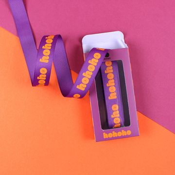 Ava & Yves Christmas GIFT RIBBON HoHoHo purple/orange (5m)