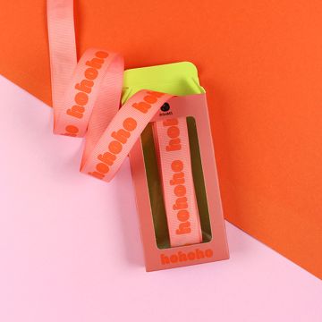 Ava & Yves Christmas GIFT RIBBON HoHoHo coral/orange (5m)