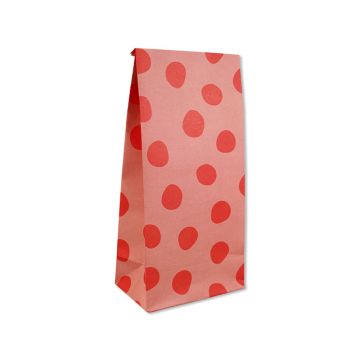 Ava & Yves 6 Geschenktüten rosa mit PUNKTEN rot