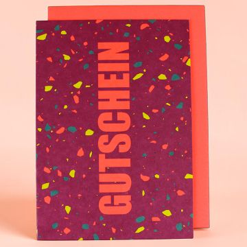 Ava & Yves GUTSCHEIN KARTE Terrazzo Neon