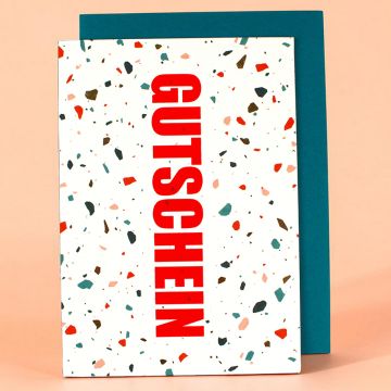 Ava & Yves GUTSCHEIN KARTE Terrazzo Rot