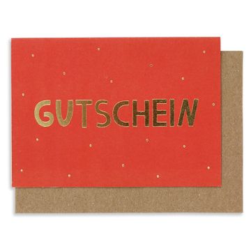Ava & Yves Greeting Card with Gold Foil GUTSCHEIN red