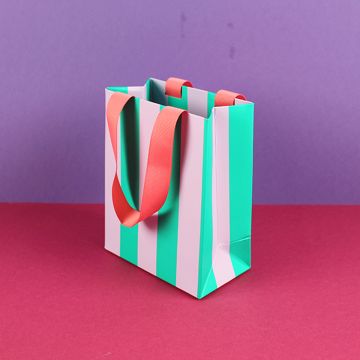 Ava & Yves SMALL GIFT BAG with Stripes Lilac/Mint/Coral