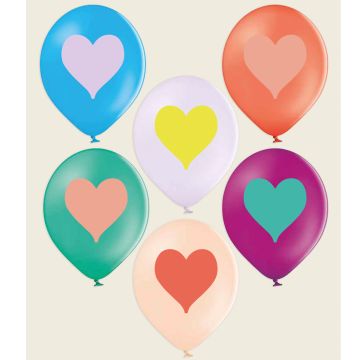Ava & Yves 12 LUFTBALLONS Herzen Bunt