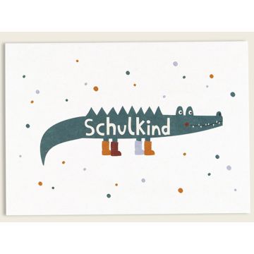 Ava & Yves Postkarte Adventure SCHULKIND Krokodil