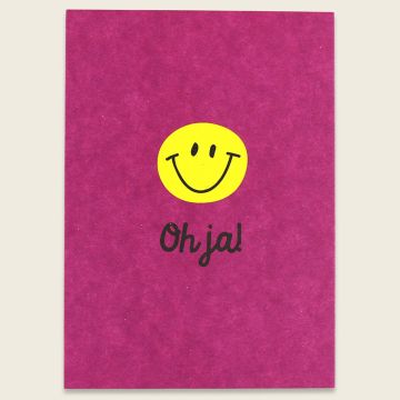 Ava & Yves POSTCARD "Oh Yes" Smiley Berry/Yellow