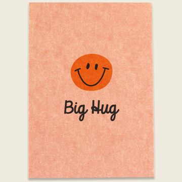 Ava & Yves POSTKARTE "Big Hug" Smiley Koralle/Orange
