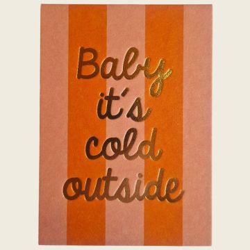 Ava & Yves WINTER POSTCARD Baby it's cold outside orange/apricot