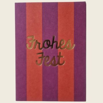 Ava & Yves CHRISTMAS POSTCARD Frohes Fest red/purple