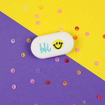 Ava & Yves ERASER Smiley "Hi" Yellow/Blue