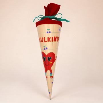 Ava & Yves SCHULTÜTE mit Skater "Schulkind" Herz Rot (35 cm)