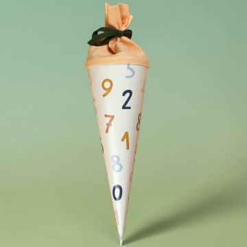 Ava & Yves SCHULTÜTE mit Zahlen Pastell/Weiß (35 cm)
