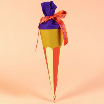 Ava & Yves SCHOOL CONE Ice Cream Mustard/Purple (35 cm)