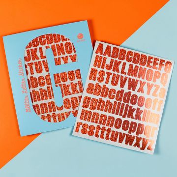 Ava & Yves LETTER STICKERS Glitter Peach