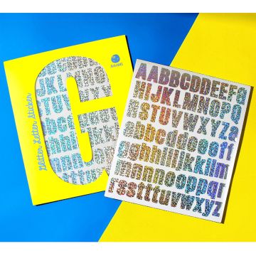 Ava & Yves LETTER STICKERS Glitter Silver