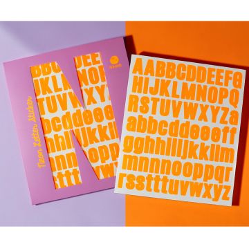 Ava & Yves BUCHSTABEN STICKER Neon Orange