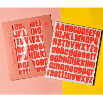 Ava & Yves BUCHSTABEN STICKER Neon Rosa