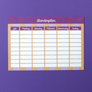 Ava & Yves TIMETABLE Lilac/Salmon/Fuchsia (DIN A4)