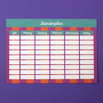 Ava & Yves STUNDENPLAN Fuchsia/Rot/Petrol (DIN A4)