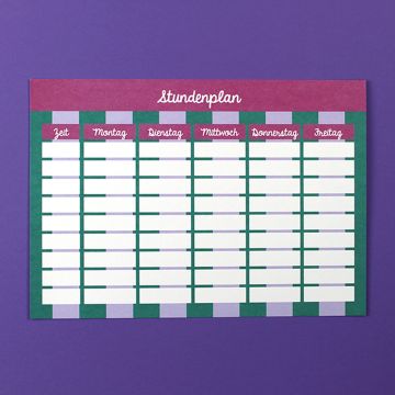 Ava & Yves STUNDENPLAN Flieder/Petrol/Fuchsia (DIN A4)