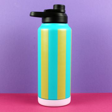 Ava & Yves Große TRINKFLASCHE Streifen mint/gold (1 l)