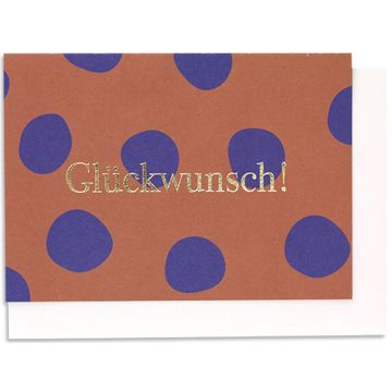 Ava & Yves Grußkarte GLÜCKWUNSCH Punkte/rostrot